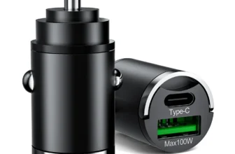 Olaf 100W 2-Port USB PD Car Charger Adapter USB-A+Type-C Fast Charging for iPhone 12 13 14 14 Pro for Huawei Mate50 for