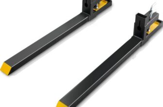 VEVOR Pallet Forks, 4000 lbs Capacity clamp on Pallet Forks, 60″ Tractor Bucket Forks, Heavy Duty Front Loader Attachment for Tractor, Loader Bucket,