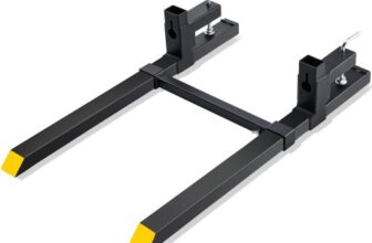 VEVOR Pallet Forks, 2000 lbs Clamp on Pallet Forks, 43″ Total Length Tractor Bucket Forks with Adjustable Stabilizer bar, Heavy Duty Pallet Forks for
