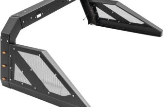 VEVOR Truck Roll Bar Chase Rack Adjustable with 6 Amber Auxiliary Side Marker Lamps, Universal Fit for Pickup Trucks