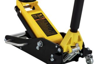 VEVOR Floor Jack, 1.5 Ton Low Profile Floor Jack, Aluminum and Steel Racing Floor Jack with Dual Pistons Quick Lift Pump, Floor Jack Lifting Range 3-3