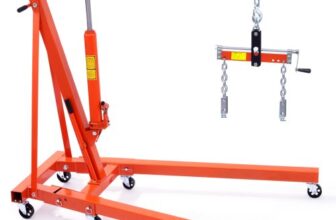 VEVOR Hydraulic Engine Hoist with Lever, 2 Ton/4400 LBS Heavy-duty Cherry Picker Shop Crane, Foldable Engine Crane and Engine Hoist leveler for Auto R
