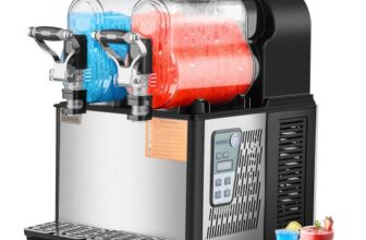 VEVOR Commercial Slushy Machine, 3Lx2 Double Tank Frozen Drink Machine, 24 Cups Stainless Steel Margarita Smoothie Frozen Drink Maker, Slushie Maker f