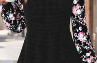 Modlily Black Tummy Coverage Floral Print Long Sleeve T Shirt – XXL