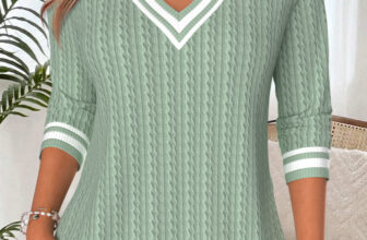 Modlily Sage Green Tummy Coverage Long Sleeve V Neck T Shirt – XXL