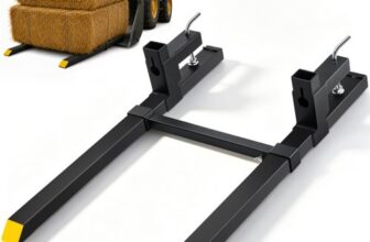 VEVOR Pallet Forks, 2000 lbs Clamp on Pallet Forks, 43″ Total Length Tractor Bucket Forks with Adjustable Stabilizer bar, Heavy Duty Pallet Forks for