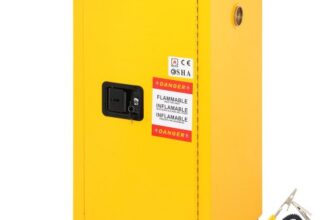 VEVOR Flammable Safety Cabinet, 16 Gal, Cold-Rolled Steel Flammable Liquid Storage Cabinet, 18.1 x 18.1 x 35.4 in Explosion Proof with 2 Adjustable Sh