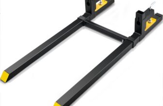 VEVOR Pallet Forks, 2000 lbs Tractor Bucket Forks, 60″ Total Length Clamp on Pallet Forks with Adjustable Stabilizer bar, Heavy Duty Pallet Forks for