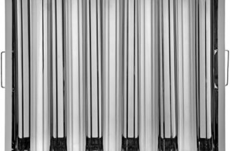 VEVOR Pack of 6 Hood Filters 19.5W x 15.5H Inch, 430 Stainless Steel 5 Grooves Commercial Hood Filters, Range Hood Filter for Grease Rated Commercial