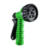 Adjustable Garden Hose Water Nozzle with 7-Spray Patterns – Green 1-Pack