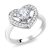 18K-White-Gold-Plated Cubic Zirconia Heart-Shaped Ring – Size 6