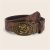 1pc Vintage Pu Leather Belt Western Floral Engraved Embossed Fashionable Classic Belts Jeans Pants Dresses Accessories For Women