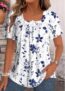 Modlily White Tummy Coverage Floral Print Short Sleeve T Shirt – XXL