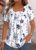 Modlily White Tummy Coverage Floral Print Short Sleeve T Shirt – XXL