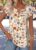 Modlily Beige Floral Print Tummy Coverage Short Sleeve T Shirt – XXL