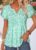 Modlily Light Green Floral Print Patchwork Short Sleeve T Shirt – XXL