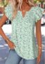 Modlily Light Green Ditsy Floral Print Tuck Stitch T Shirt – XXL