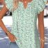 Modlily Light Green Ditsy Floral Print Lace Trim T Shirt – XXL