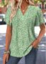 Modlily Light Green Ditsy Floral Print Lace Trim T Shirt – XXL