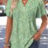 Modlily Light Green Ditsy Floral Print Tuck Stitch T Shirt – XXL