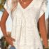 Modlily Light Green Ditsy Floral Print Lace Trim T Shirt – XXL