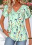 Modlily Green Floral Print Tummy Coverage Short Sleeve T Shirt – XXL
