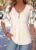 Modlily Beige Curved Hem Half Sleeve V Neck T Shirt – XXL