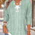 Modlily Light Green Striped Button Long Sleeve T Shirt – XXL