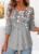 Modlily Light Grey Marl Floral Print Fake 2in1 T Shirt – XXL