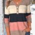 Modlily Multi Color Geometric Curved Hem Split Neck T Shirt – XXL