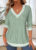 Modlily Sage Green Tummy Coverage Long Sleeve V Neck T Shirt – XXL