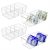 4 Pack Kitchen Organizers and Storage Bins with Removable Dividers,Clear Plastic Bins for Pantry,Fridge,Cabinet Organization and Storage,box container