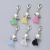 Acrylic Pendants, with Dyed Glass Pearl Beads, Zinc Alloy Lobster Claw Clasps and Alloy Beads, Angel, White, 40mm, 60pcs/set