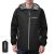 APEXUP Packable Rain Jacket Men with Reflective Zipper, Lightweight Waterproof Raincoat, Mens Rain Jacket for Outdoor Sports Black Medium