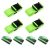 BoAn 4 Luggage Straps and 4 Luggage Tags with Name ID Card for Suitcases and Bags,Travel Accessories (Green)