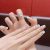 CATKIN 24PCS Short False Nails with Glue Stickers, Press on Nails no Glue for Women Girls Medium Square Decoration Fake Nails