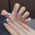CATKIN 24PCS Short False Nails with Glue Stickers, Press on Nails no Glue for Women Girls Medium Square Decoration Fake Nails
