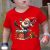 Chicfull Boys’ Christmas T-shirt, Red Polyester, Casual Round Neck, Stretchy Fabric, Festive Santa Claus Chimney Print, Kids’ Fashion Top, Regular Fit, Spring/summer Season, Knitted (hooked & Fabric)