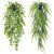 Der Rose 2 Pack Fake Hanging Plants Artificial Decor Faux Plants Indoor in Black Pots for Home Bedroom Living Room Decor