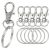 304 Stainless Steel Keychain Clasp Findings, Split Key Rings, Stainless Steel Color, 25x3mm, wire gauge: 1.5mm