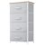 DWVO 4 Drawers Dresser, Dresser for Bedroom, Fabric Storage Tower, Chest of Drawers, Organizer Unit for Closets, Living Room 4-Drawer Light Grey