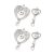 Kit de fabrication de porte-clÃ©s bricolage pandahall elite, y compris les porte-clÃ©s fendus en fer, Pendentif de support de cabochon en alliage, Cabochons en verre, fleur et ovale, argent antique, 72 pcs / boÃ®te