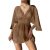 FQFGGYD Cover-ups for Swimwear Women Flowy Swimsuits Bikini Beachwear Belted V-neck Bathing Suits Coverup