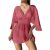 FQFGGYD Cover-ups for Swimwear Women Flowy Swimsuits Bikini Beachwear Belted V-neck Bathing Suits Coverup