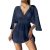 FQFGGYD Cover-ups for Swimwear Women Flowy Swimsuits Bikini Beachwear Belted V-neck Bathing Suits Coverup