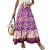 FQFGGYD Long Skirts for Women Bohemian Midi Skirts Flowy Skirts for Women Print Loose Patchwork Vacation Outfit Swing Skirts Purple