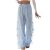 FQFGGYD Pants for Women Summer Y2K Wide Leg Pants Casual Cargo Pants Plaid Pajamas Side Strap Tie Baggy Pants Sweatpants