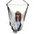 Hammock Chair Swing Outdoor Indoor, Macrame Hanging Chair with Pocket for Bedroom & Outside, Ivory White