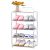 ivaxdayuqan Small Shoe Rack, 5-Tier Shoe Racks Storage Organizer, Space Saving Metal Tall Narrow Shoe Rack, Stackable Slim Shoe Shelf for Wardrobe Hal