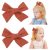 Jollybows 2pcs 3.2″ Hair Bows Clips for Baby Girl Toddler Pigtail Bows Neutral Linen Hair Clip Bows -Brick Red 12-Brick Red